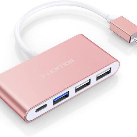 LENTION Hub USB-C 4 en 1 con tipo C, USB 3.0, USB 2.0