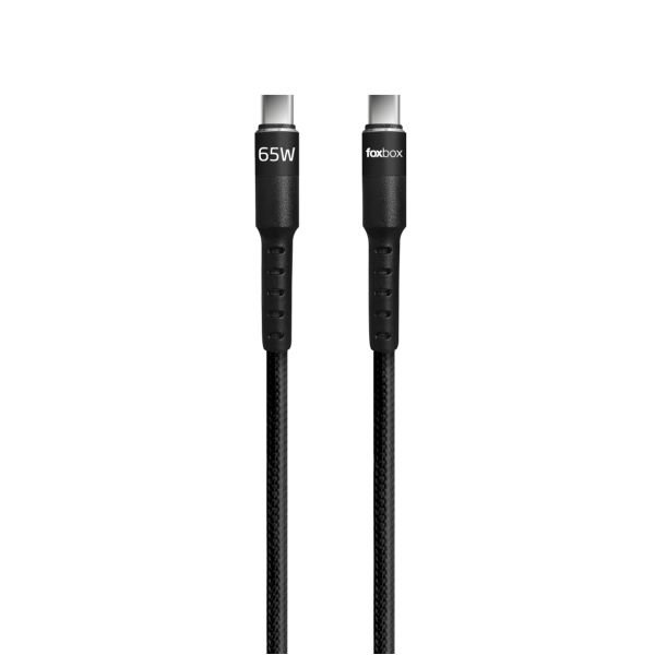 Cable FOXBOX ROUND PRO 1.25m USB-C a USB-C 65W